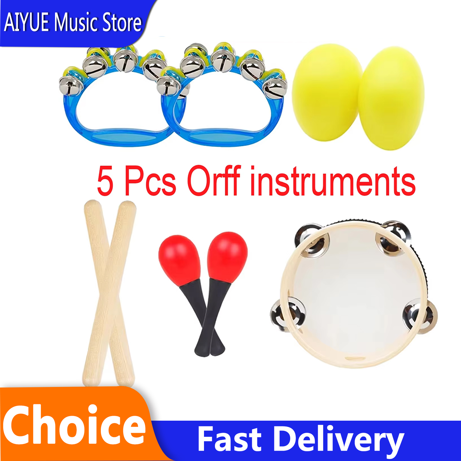 Musical Instrument Maraca - 5 Pcs/Set 6 Inch Black Lamb