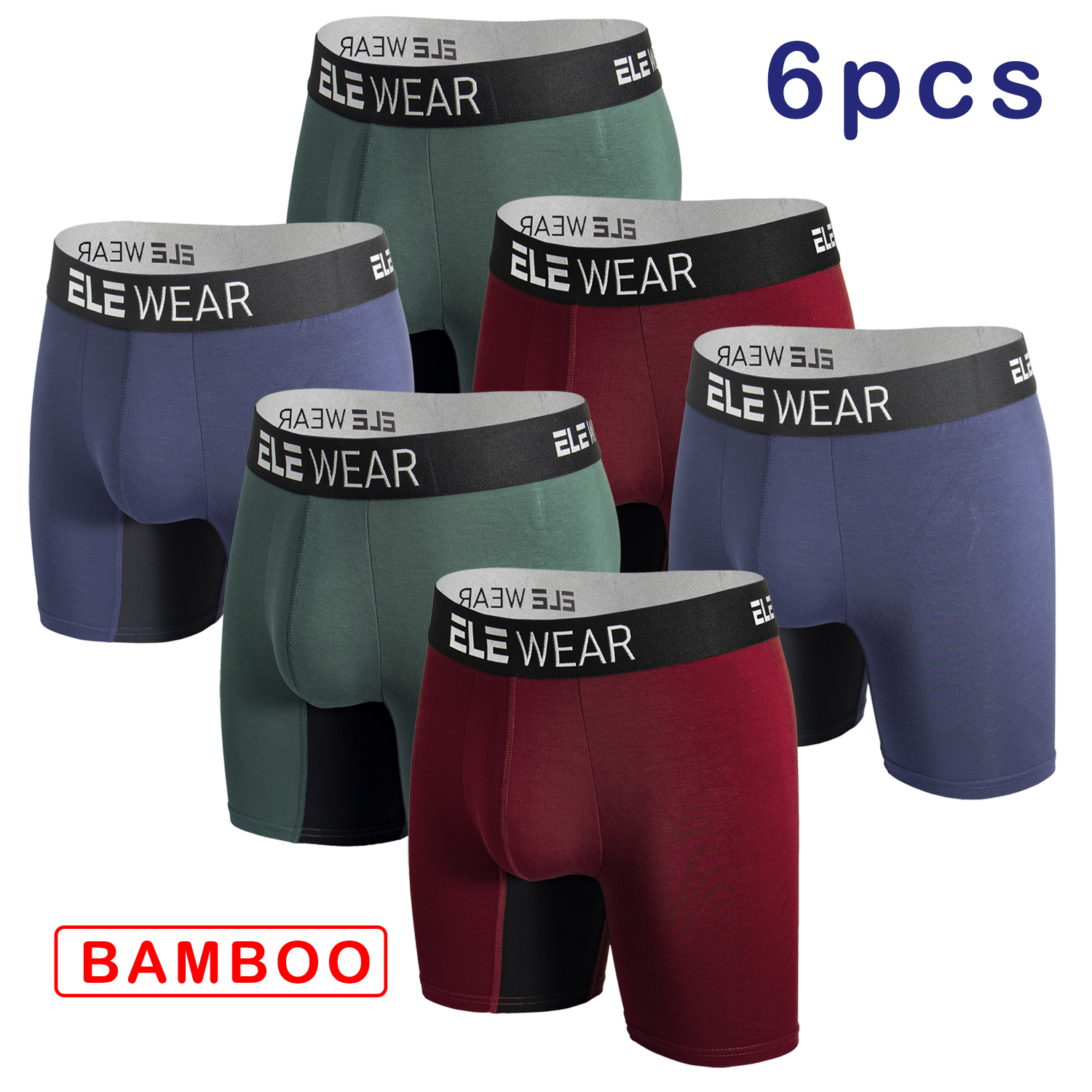 Didgeridoo Bamboo - 6 pcs Bamboo Men Underwear Boxers