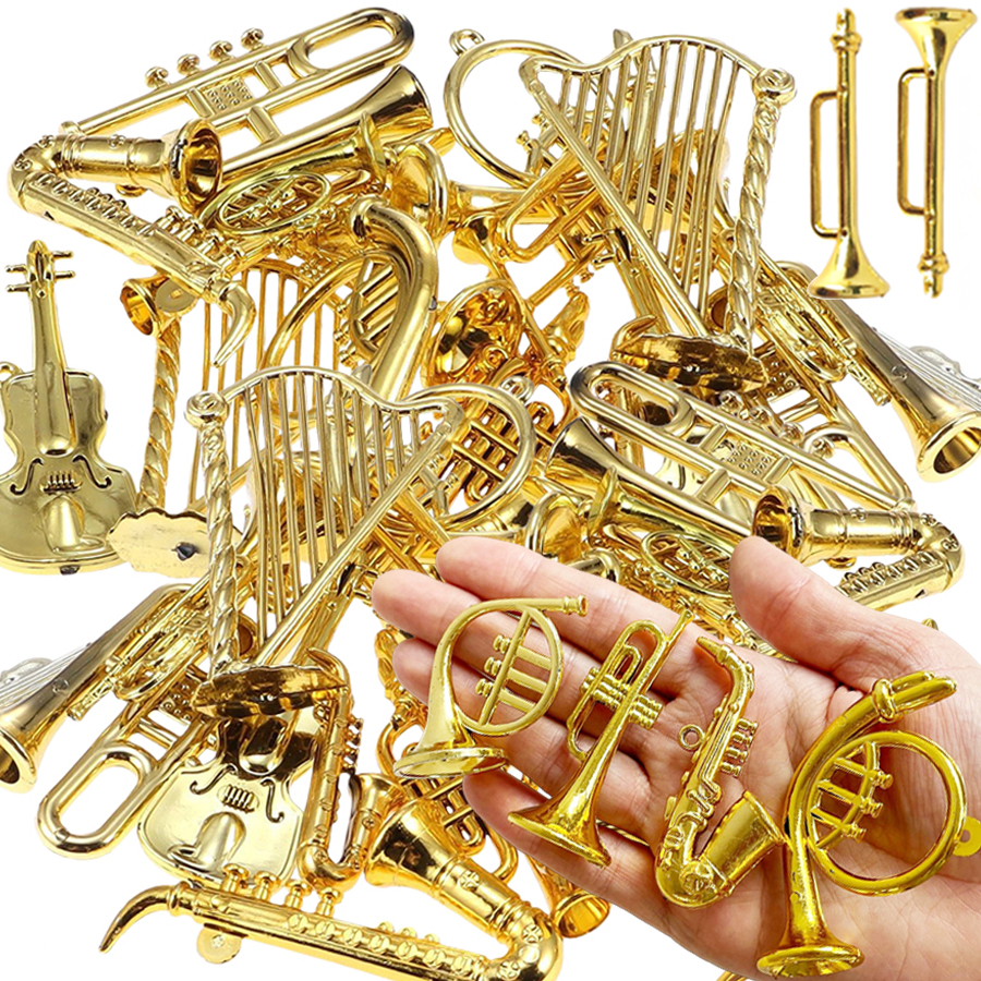 Musical Instrument Saxophone - 5/10pcs 2-7cm Mini Golden Musical Instrument