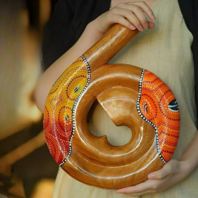 Didgeridoo Bamboo - Round Didgeridoo Portable Bamboo Spiral Didgeridoo