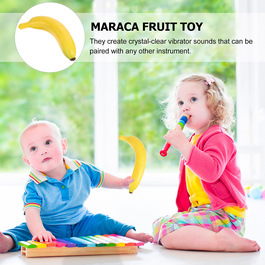 Musical Instrument Maraca - 3Pcs Simulation Fruit Sand Shaker Musical