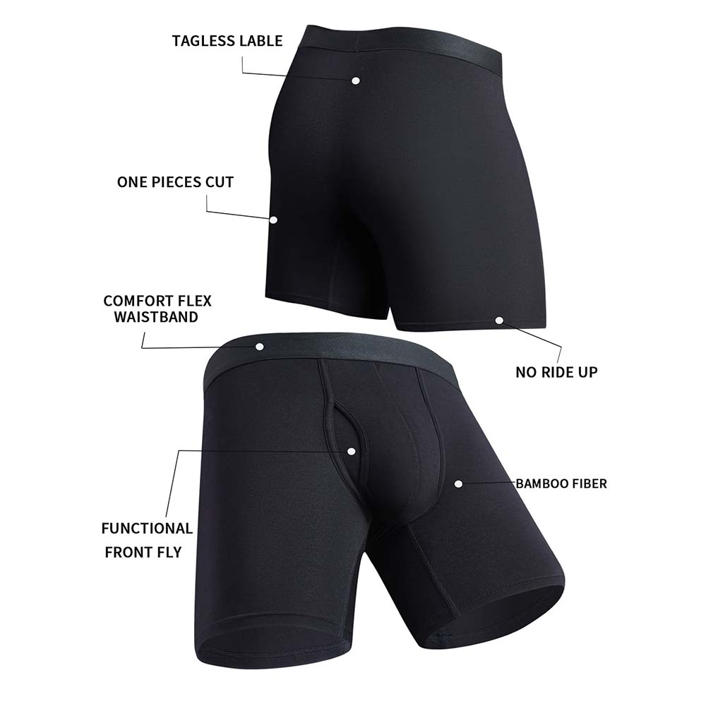 8Pcs Boxers man Black Long Box - Didgeridoo Bamboo recension och pris