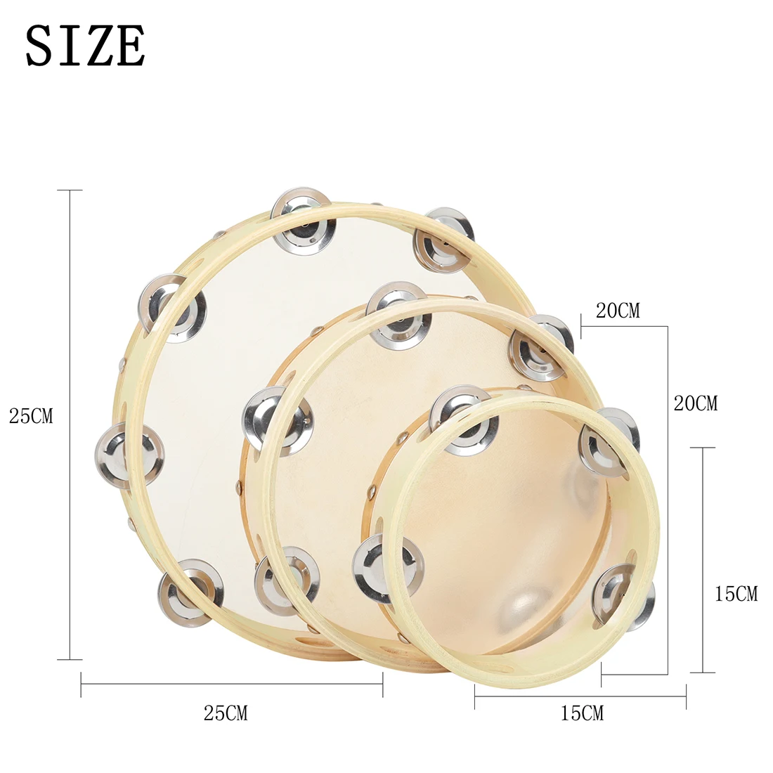 3Pcs/Set 6/8/10 Inches Cowhide - Tambourine Hand Drum recension och pris